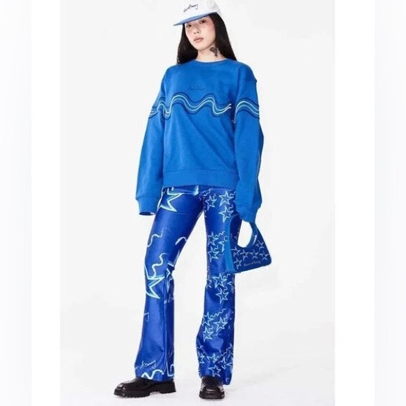 Free People House of Sunny Infinity Party Stretch Flare Zipper Hem Pants Size 8 - Picture 4 of 10